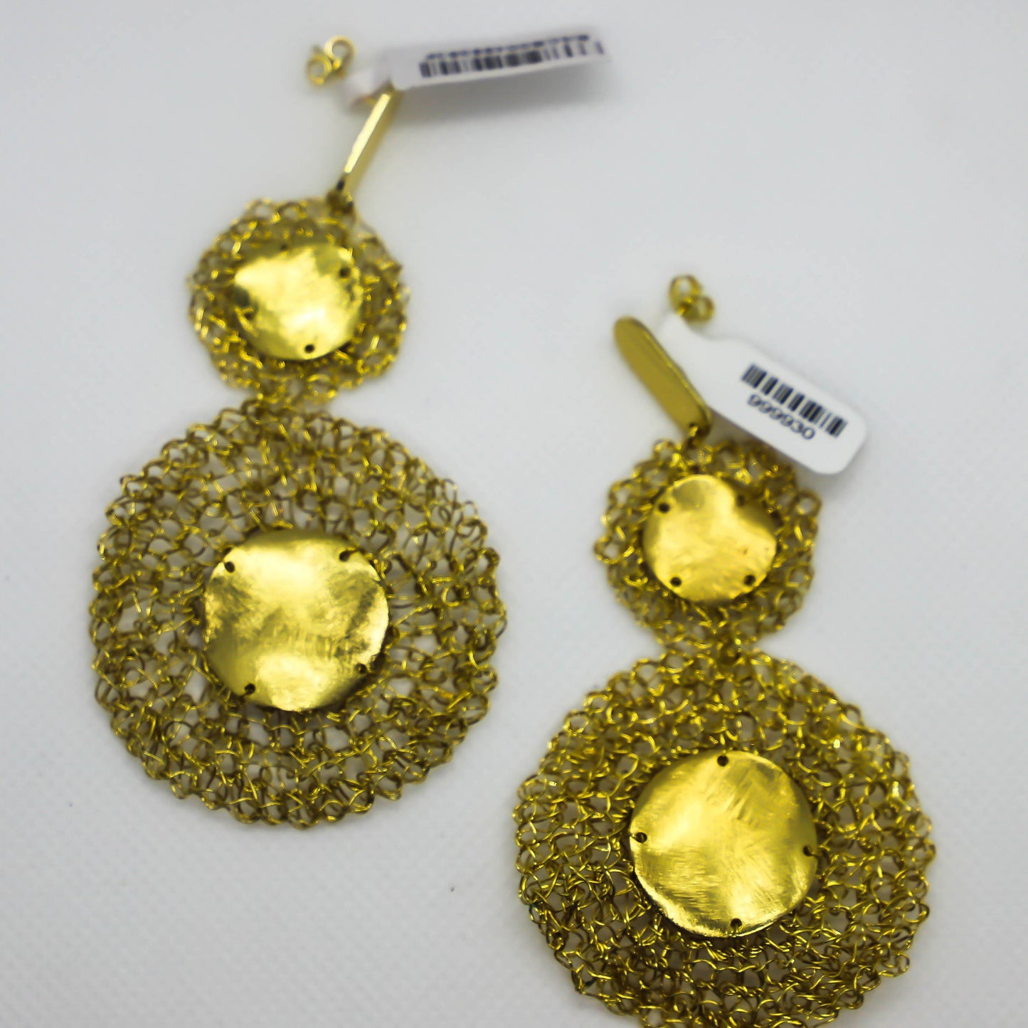 18kt gold plated crochet earrings
