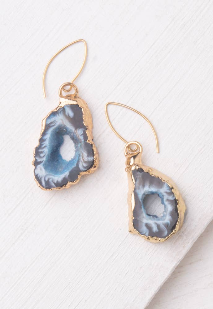 Copper and Agate earrings