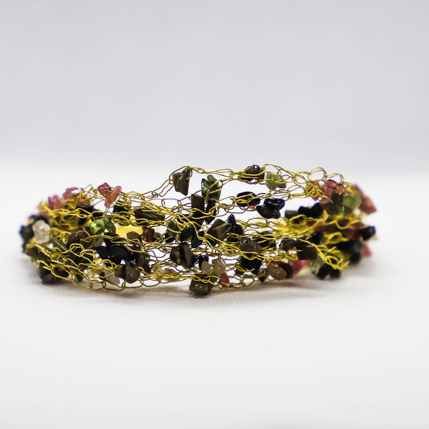 Handmade mixed tanzanite beaded bracelet