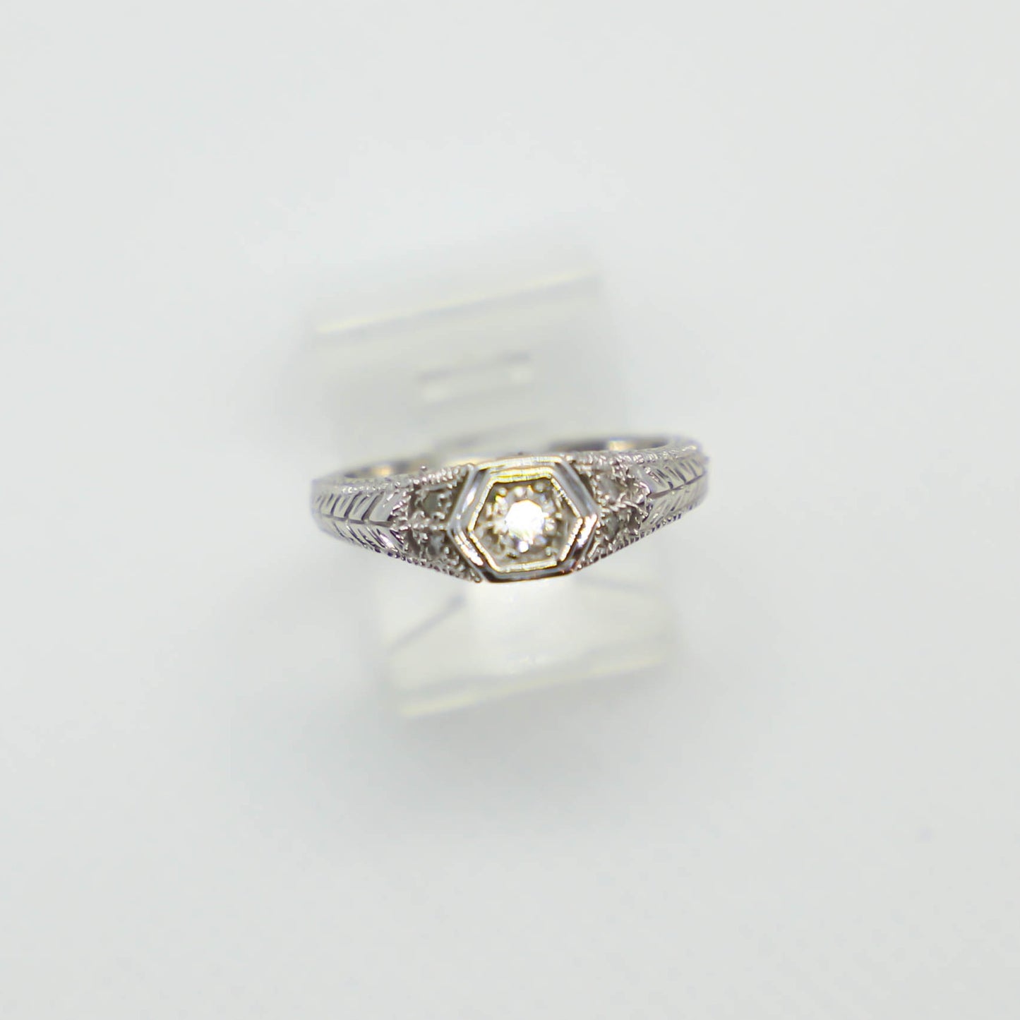 Vintage white gold ring