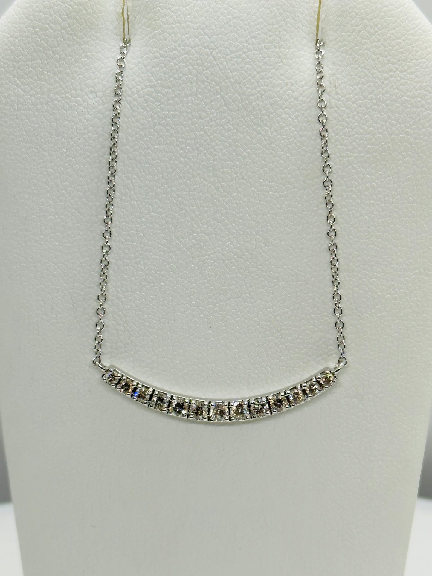 Curved Bar Diamond Necklace