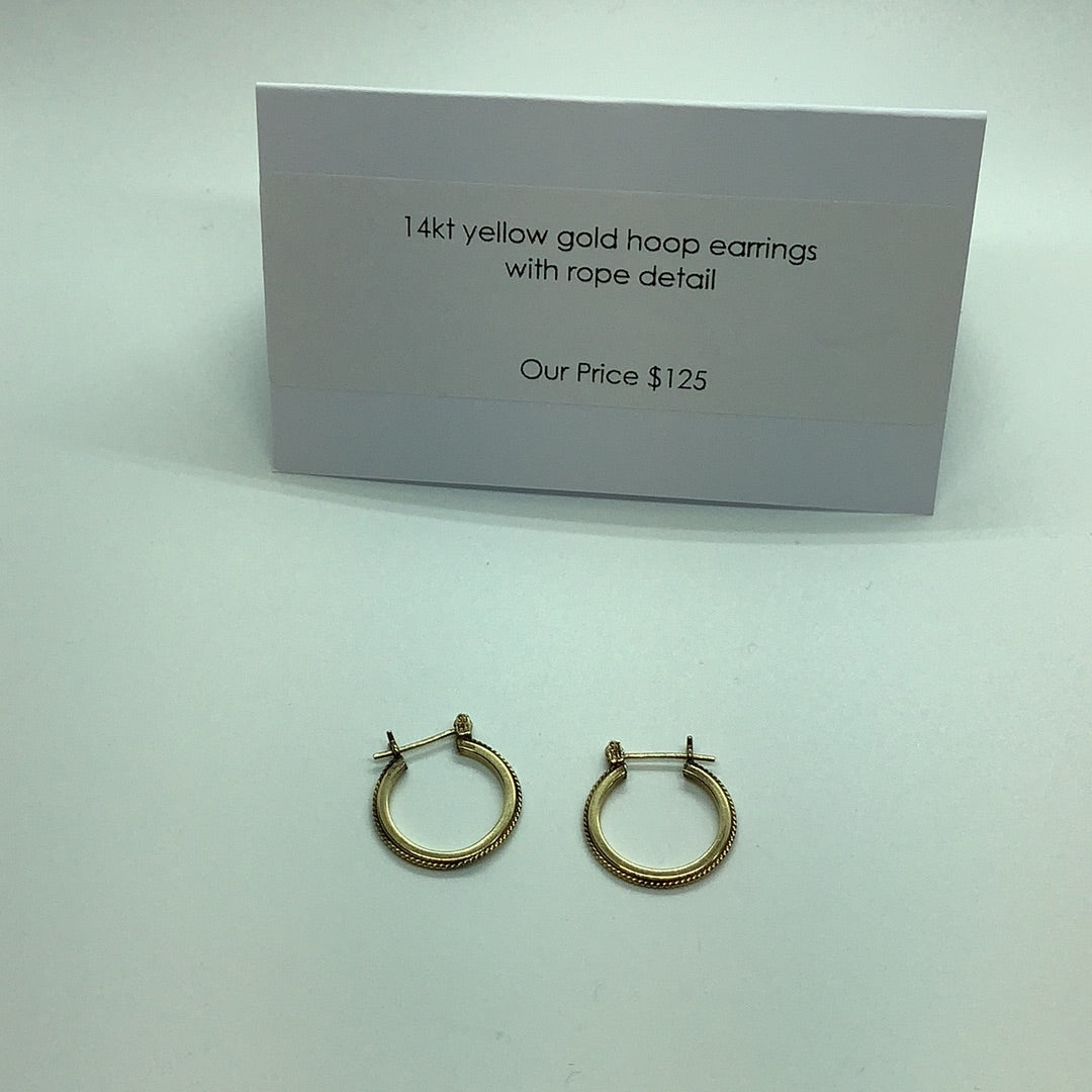 14 kt yellow gold hoop earrings