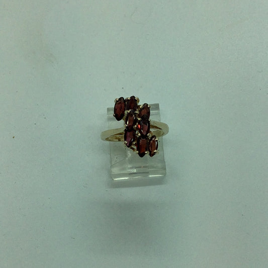 Garnet cluster fashion ring