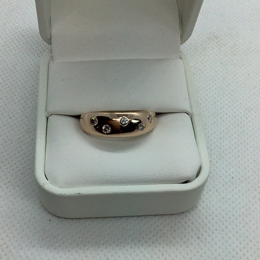 Rose gold and diamond ring