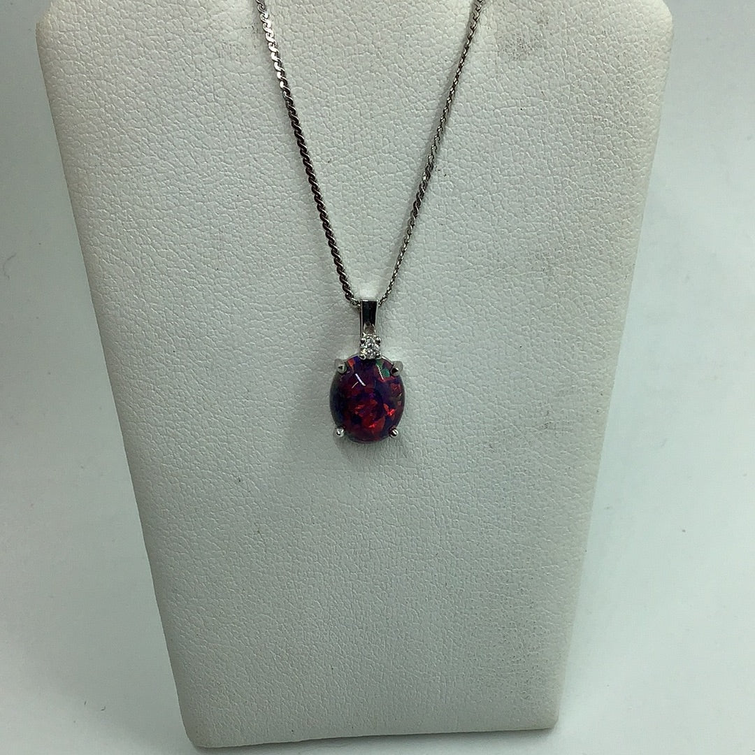 Black opal pendant