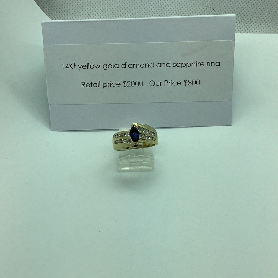 Sapphire and diamond ring