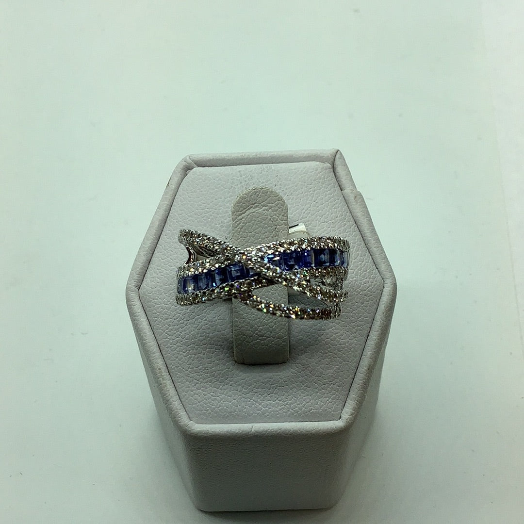 Diamond and sapphire ring