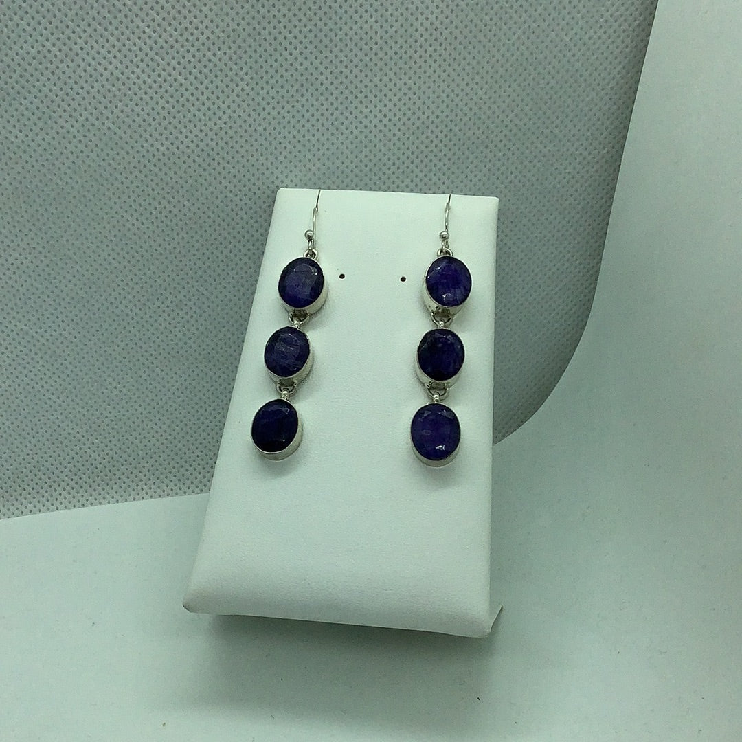 Sterling silver and blue quartz earrings