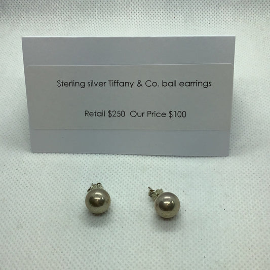 Sterling Tiffany ball earrings
