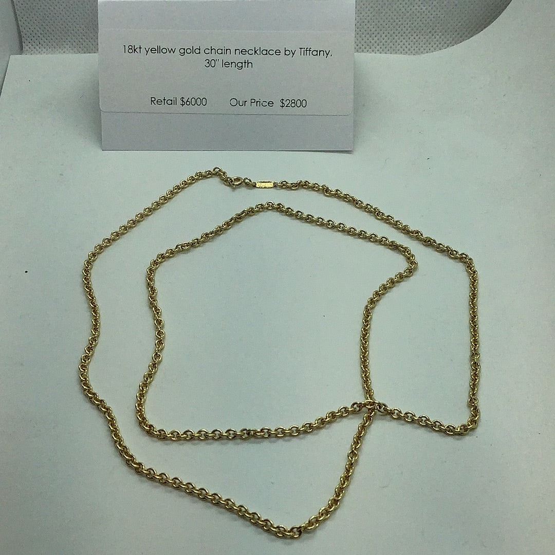 18 kt yg Tiffany chain necklace
