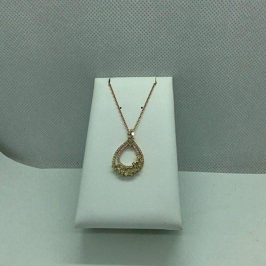 Fancy yellow diamond pendant