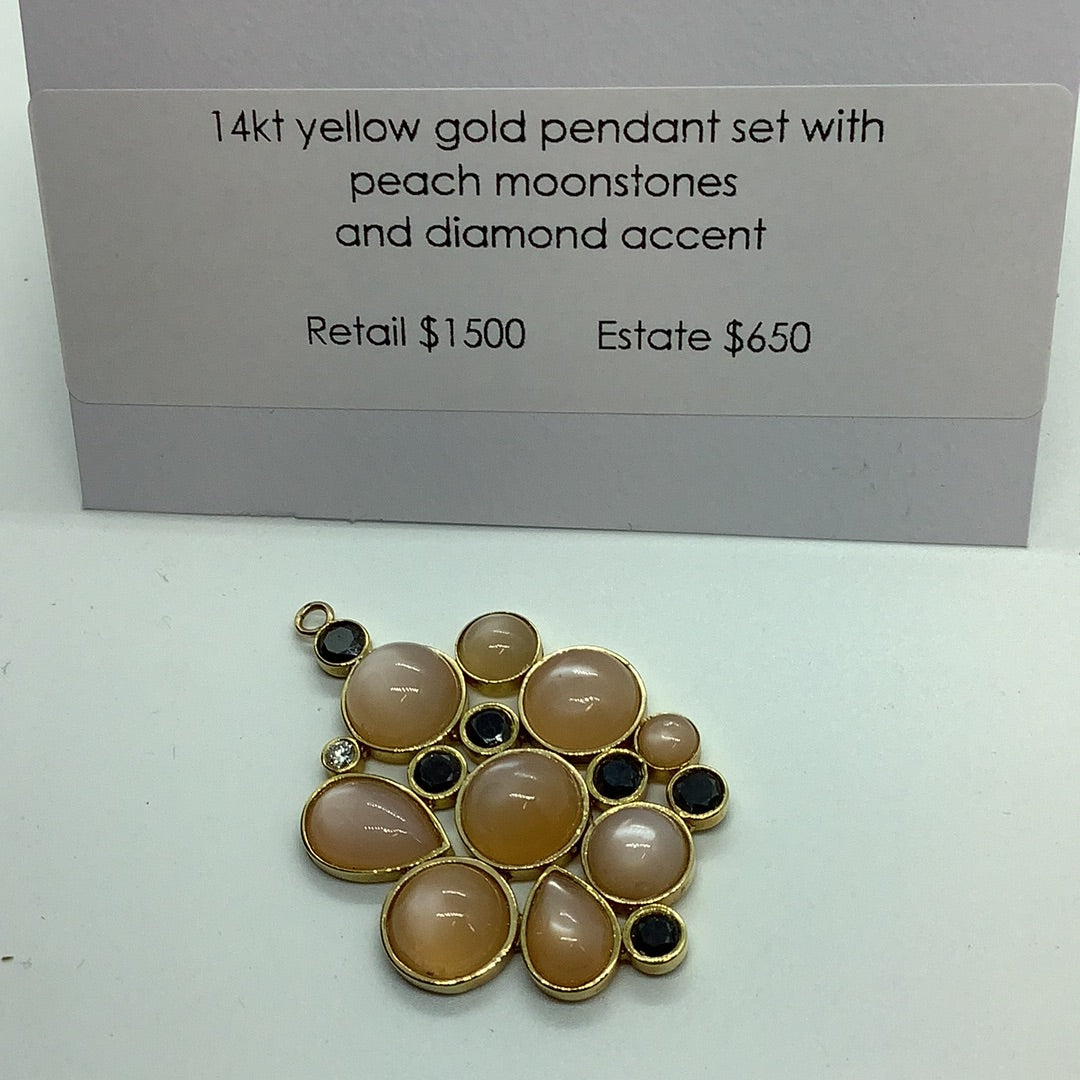 Peach moonstone pendant