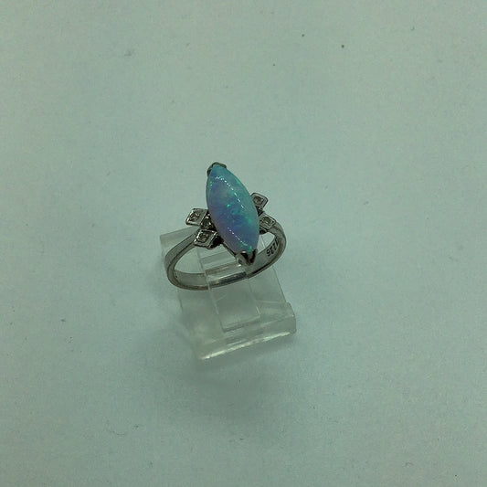 Opal and diamond ring