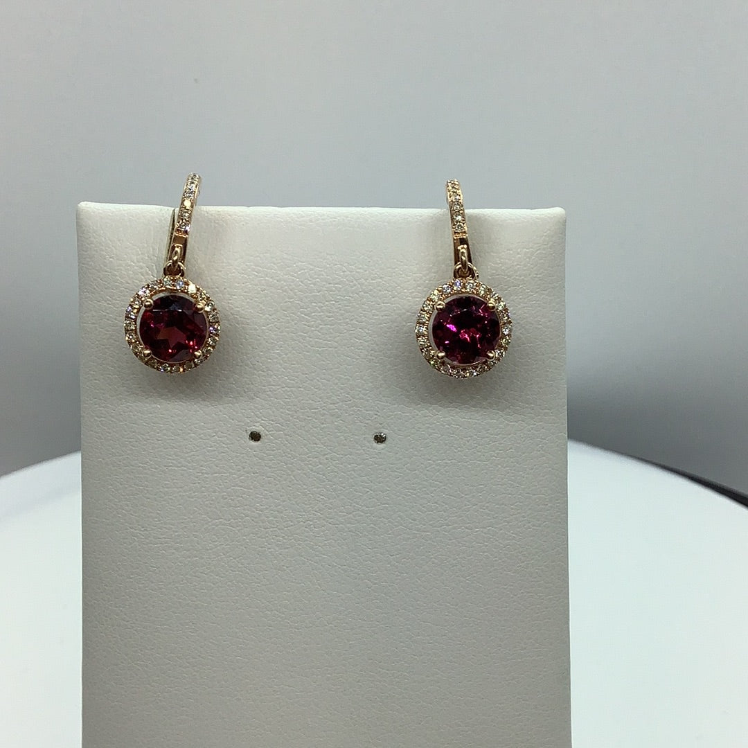 Garnet and Diamond earrings