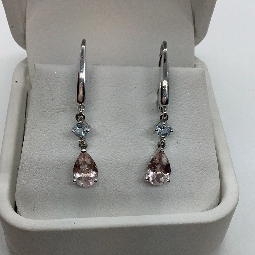 Morganite and aqua earrings