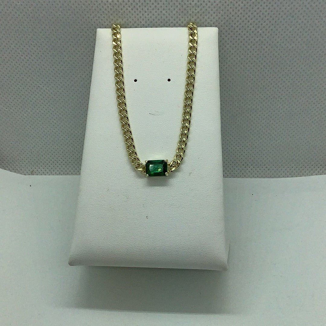 Simulated emerald necklace