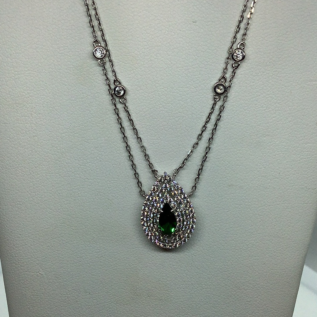 Sterling and CZ necklace