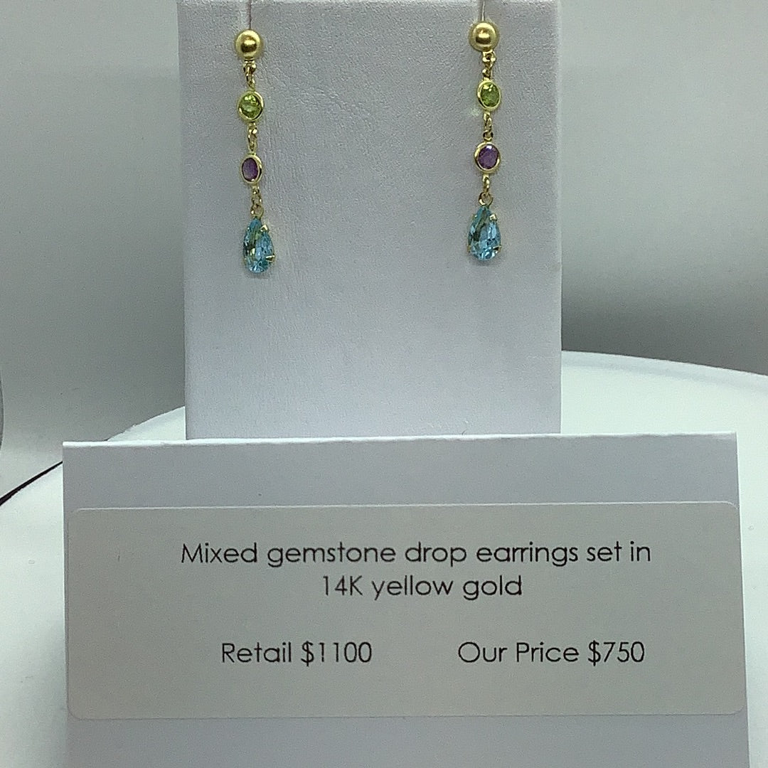 Gemstone drop earrings