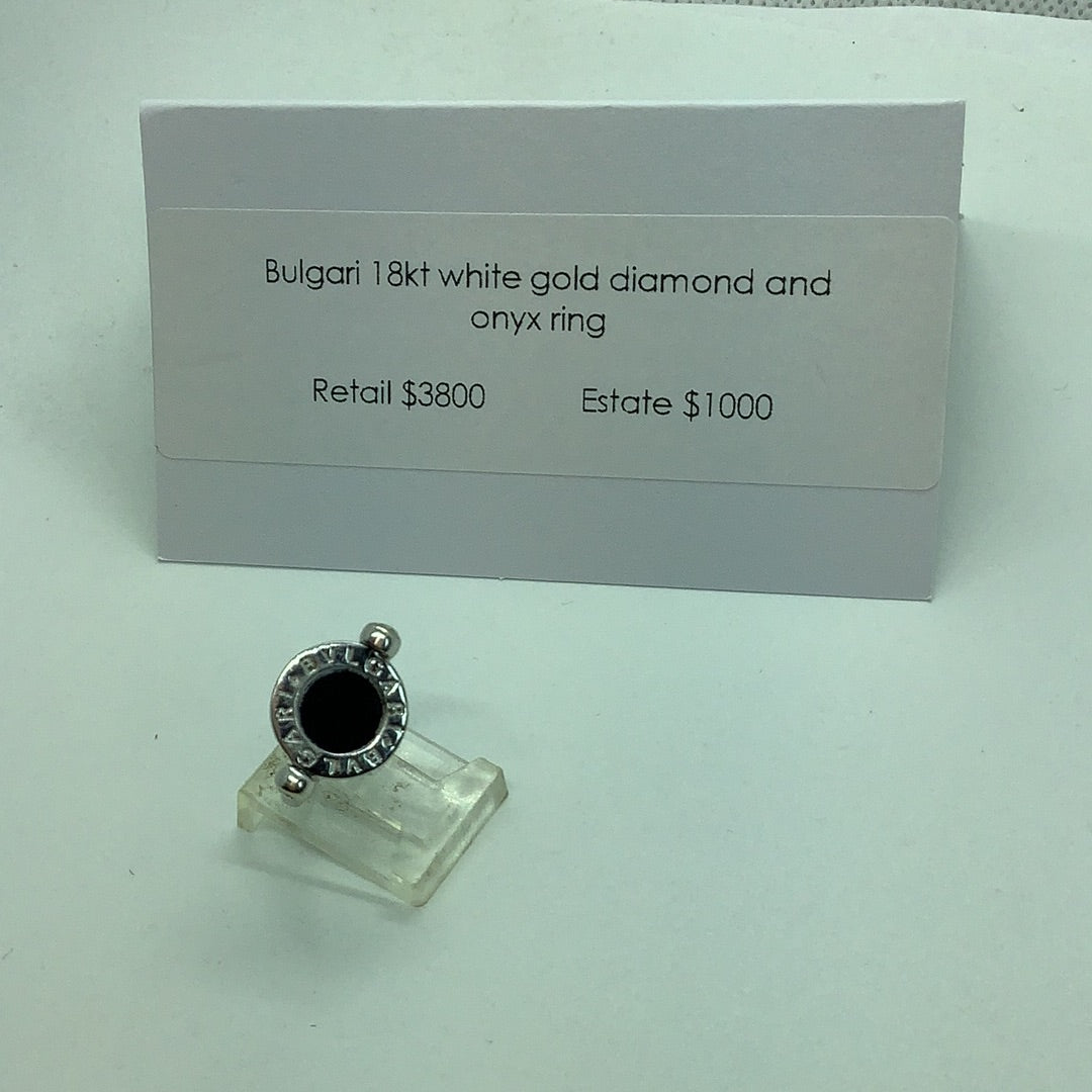 Bulgari diamond and onyx reversible ring
