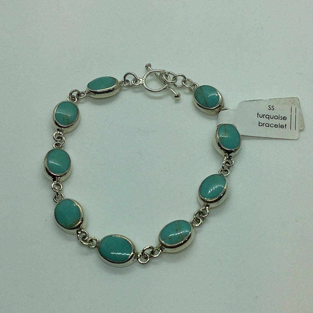 Turquoise and sterling bracelet