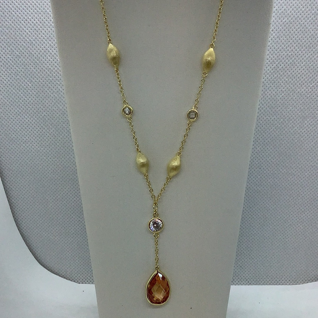 Gold over sterling drop necklace