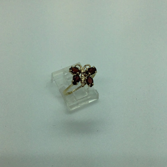 Garnet butterfly ring