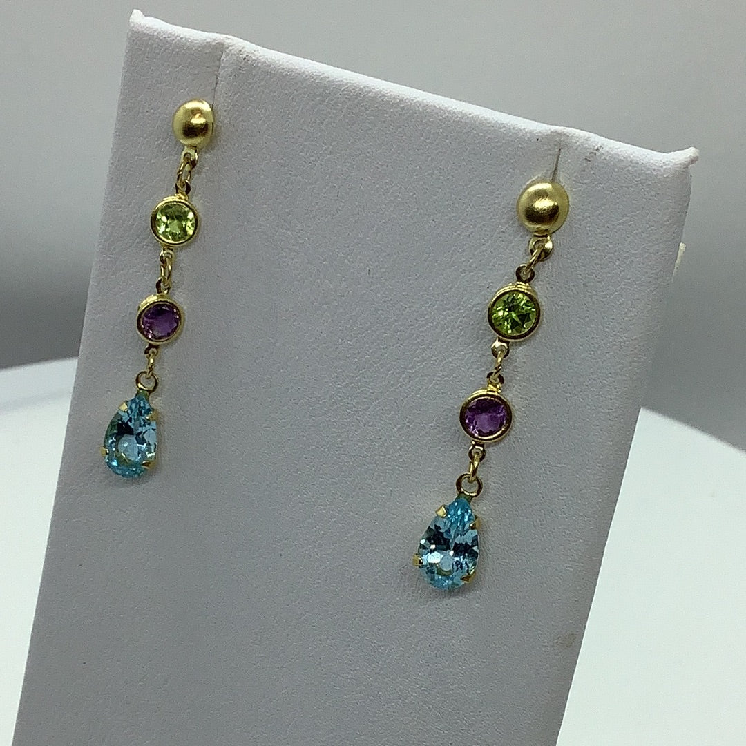 Gemstone drop earrings