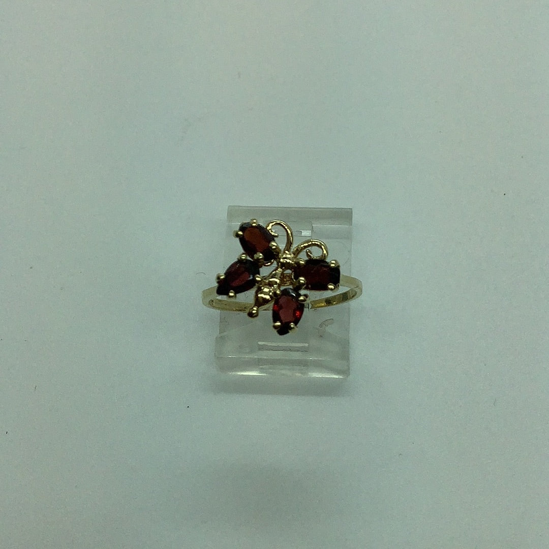 Garnet butterfly ring
