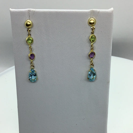 Gemstone drop earrings