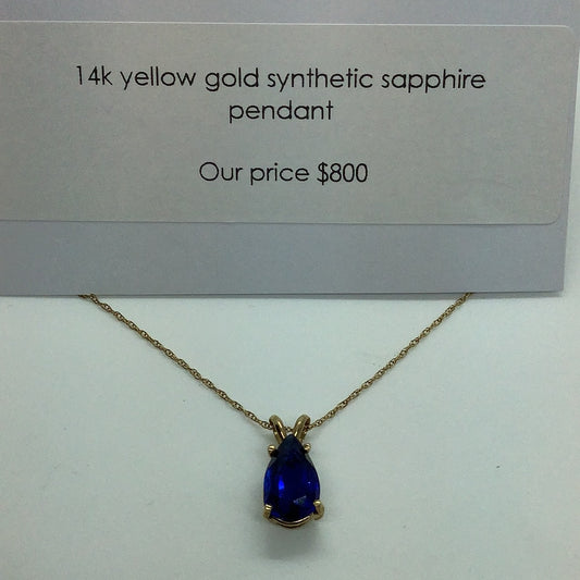 Synthetic sapphire pendant