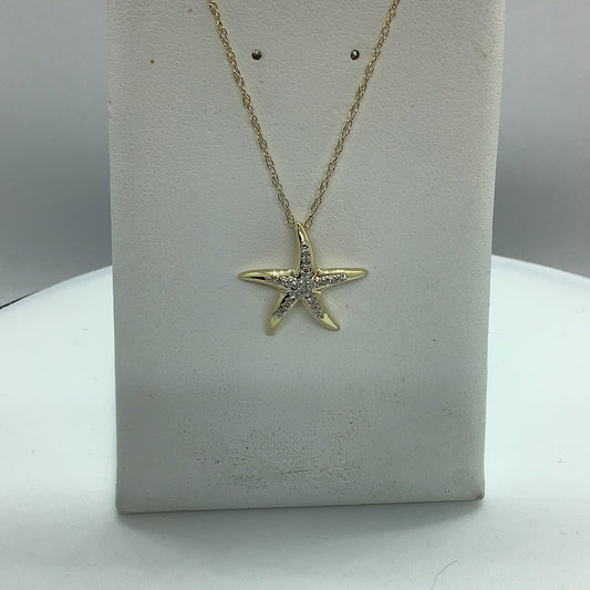 Diamond starfish pendant