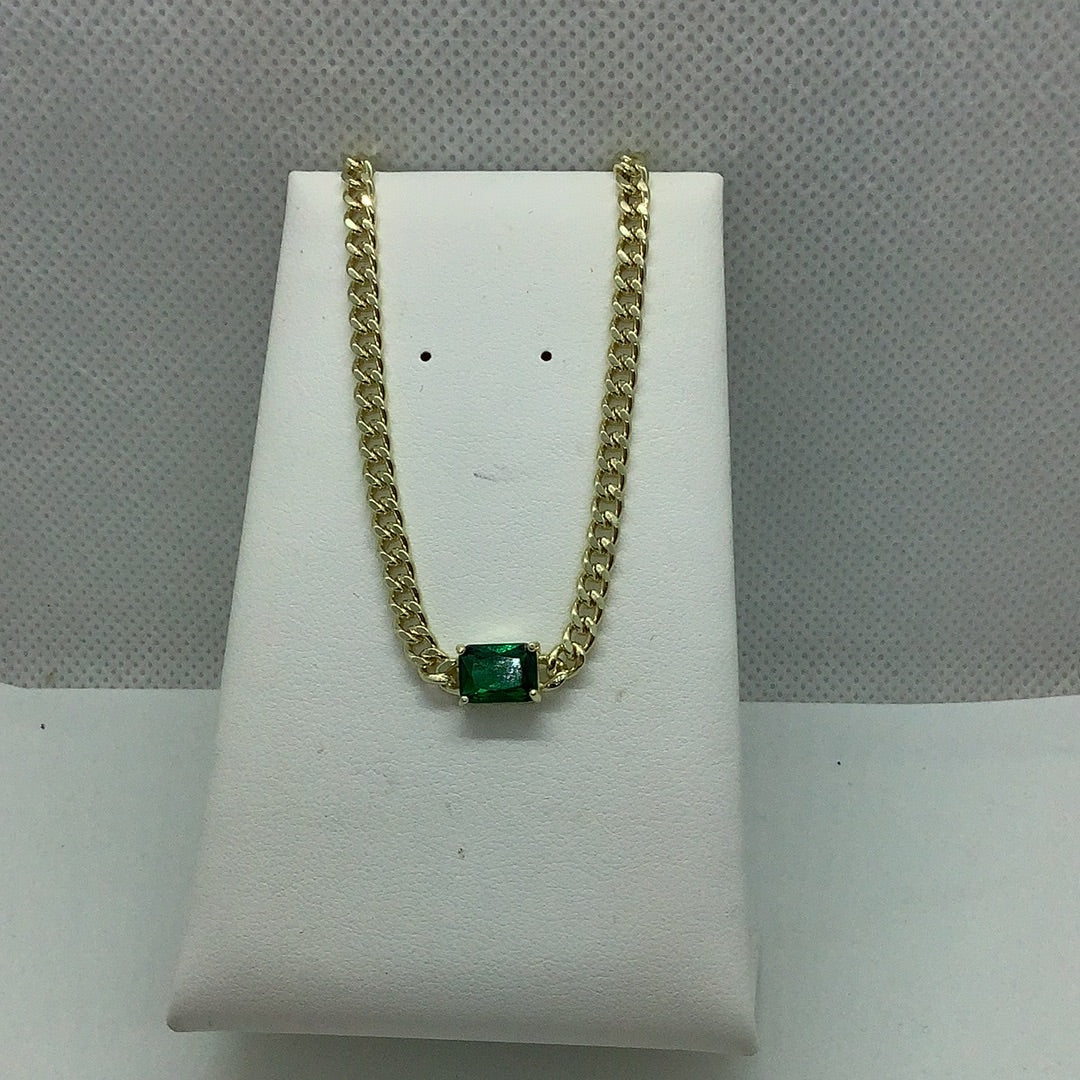 Simulated emerald necklace