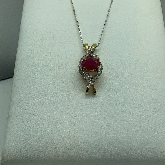 Ruby and diamond pendant