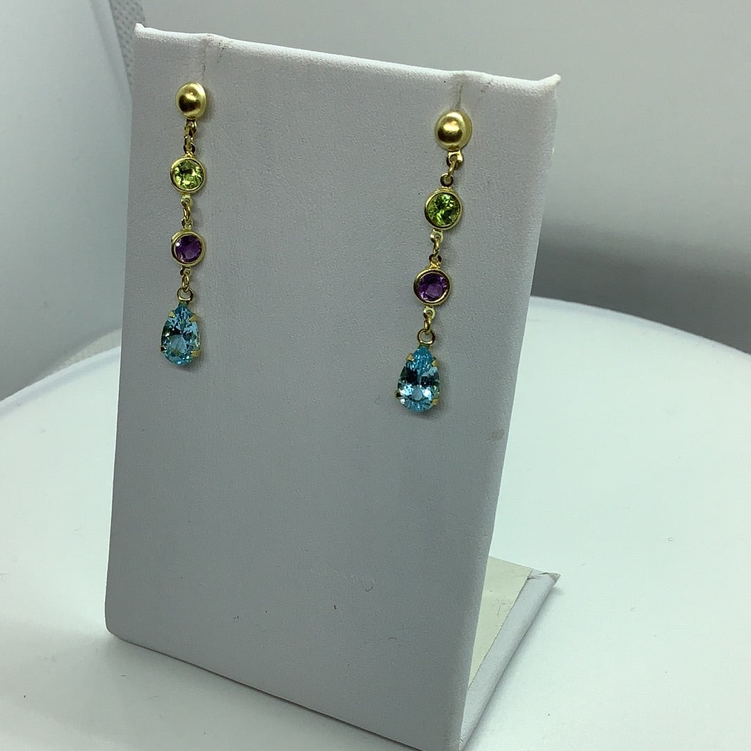 Gemstone drop earrings