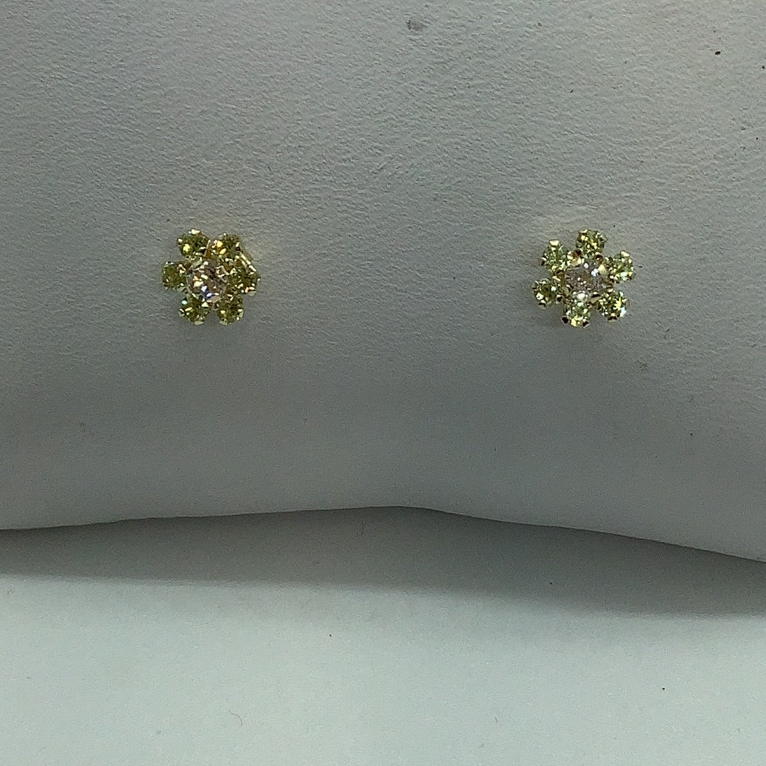 White topaz and peridot earrings