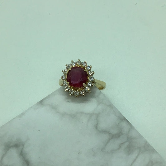 Pink spinel and diamond ring