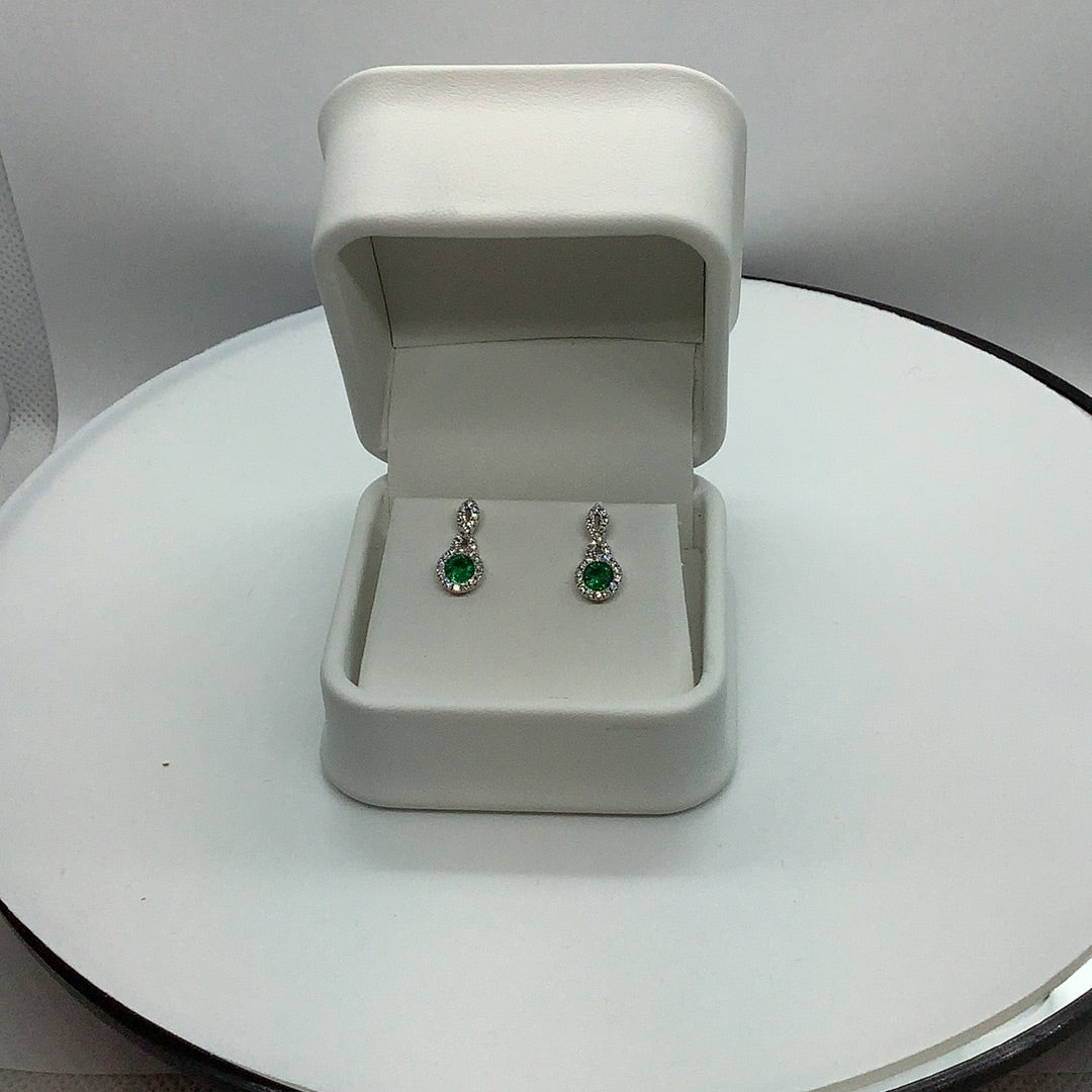 Diamond and emerald earrings