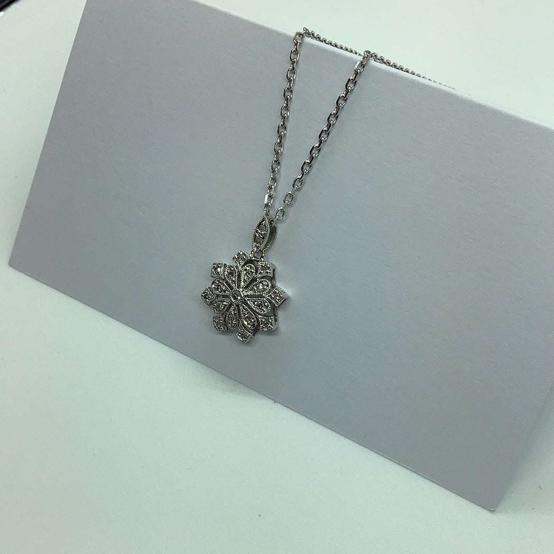 Diamond snowflake pendant