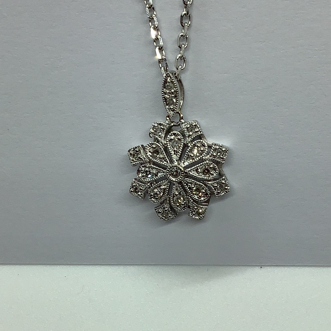 Diamond snowflake pendant