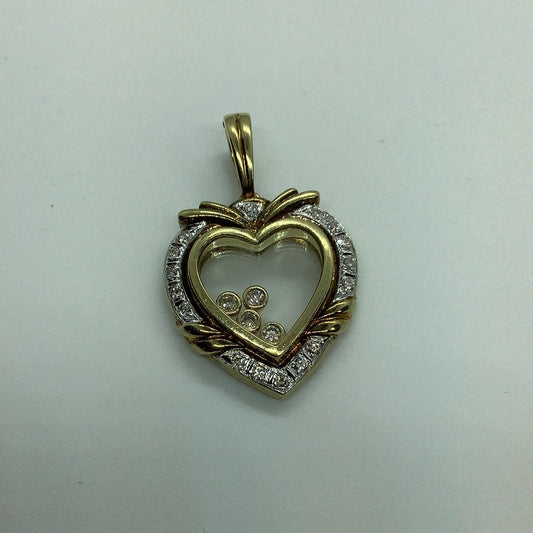 Floating diamond heart pendant