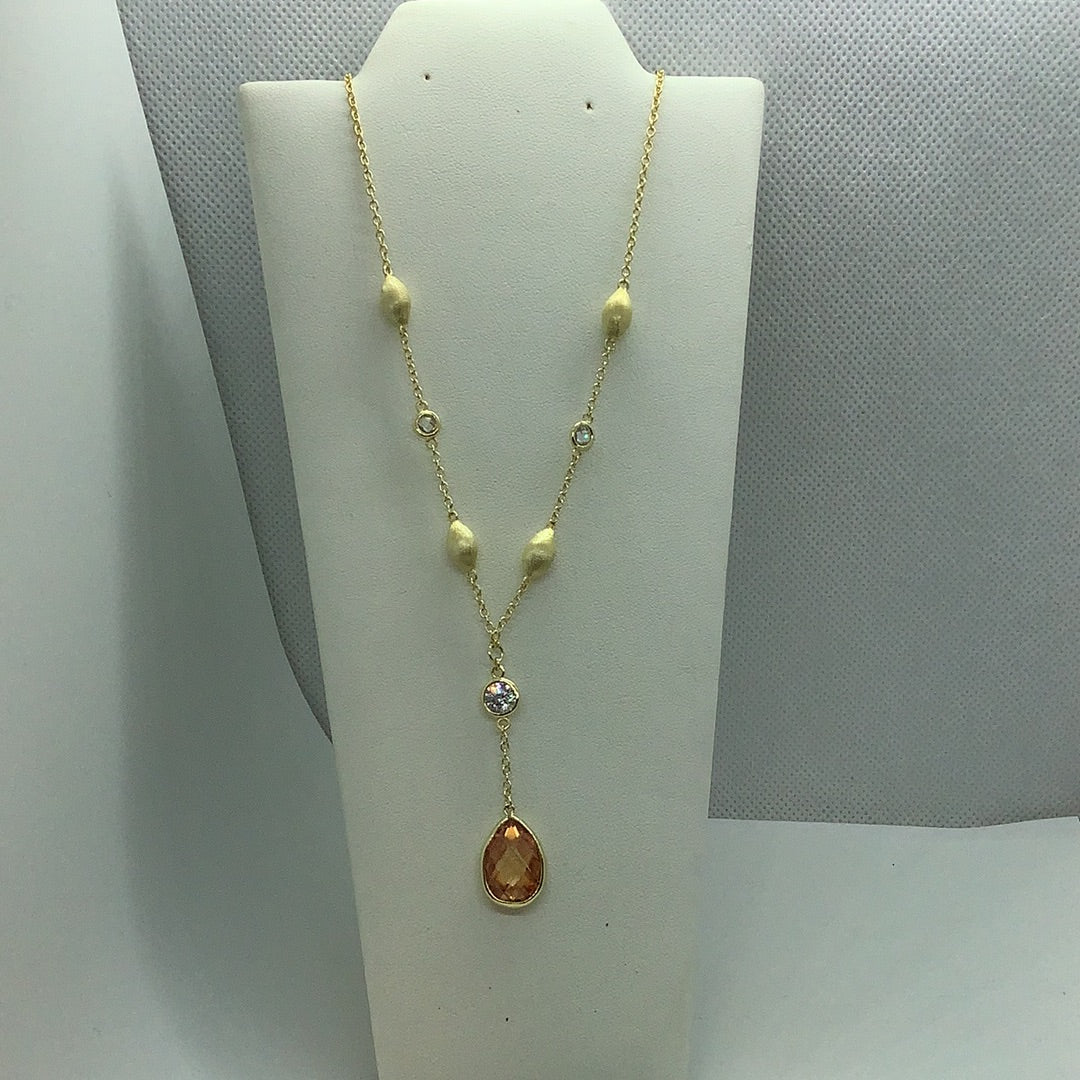 Gold over sterling drop necklace