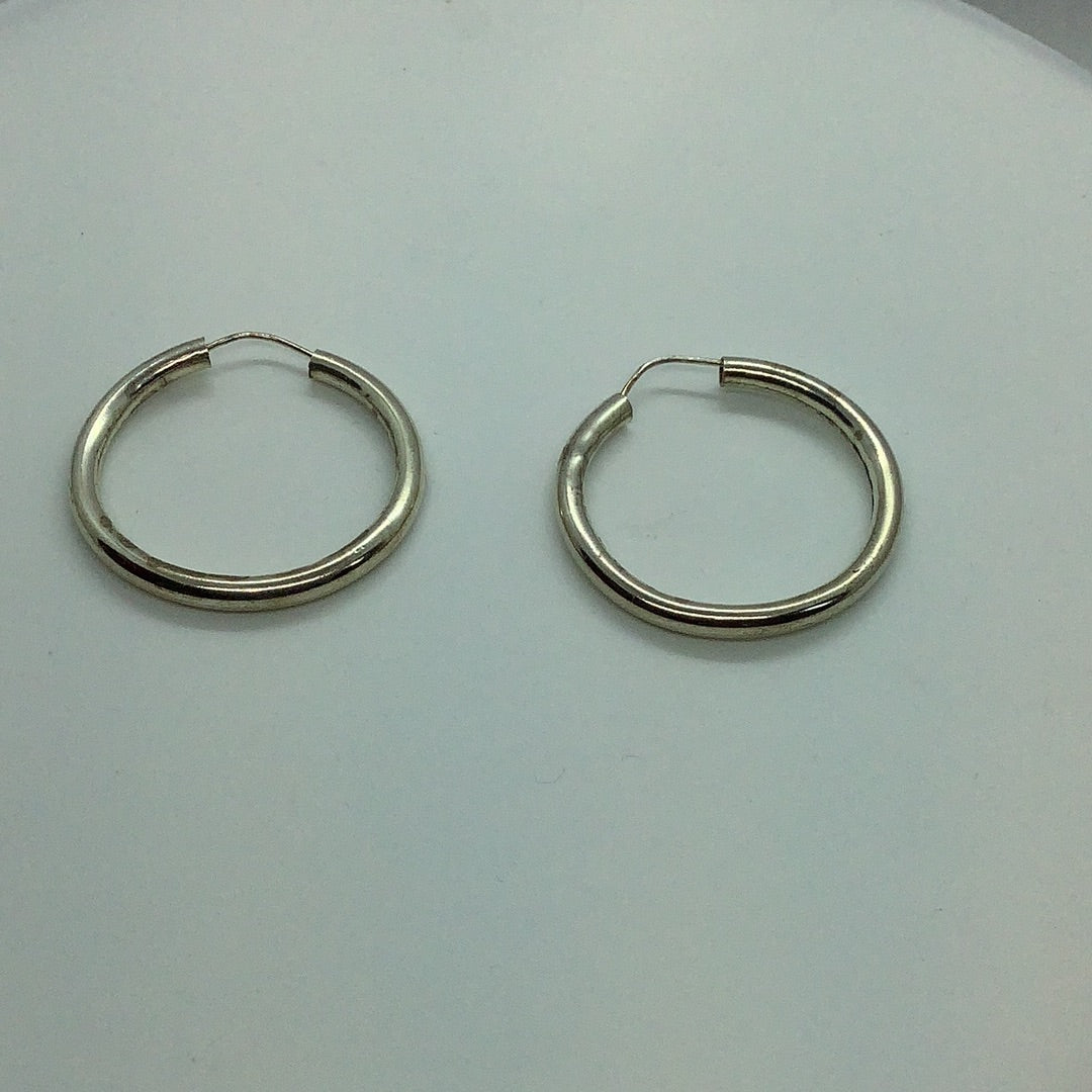 Large sterling hoop earrings
