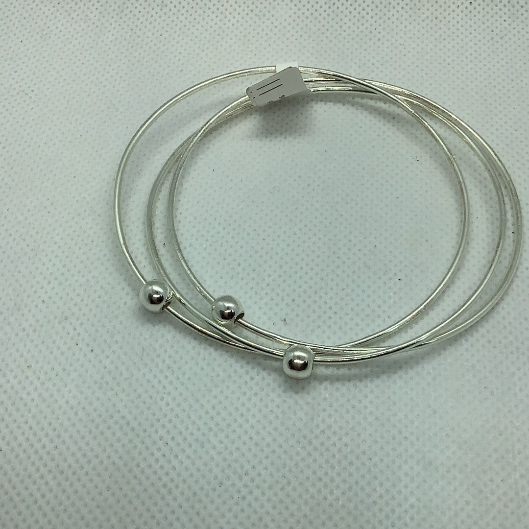 Sterling silver bangle bracelet, set of 3