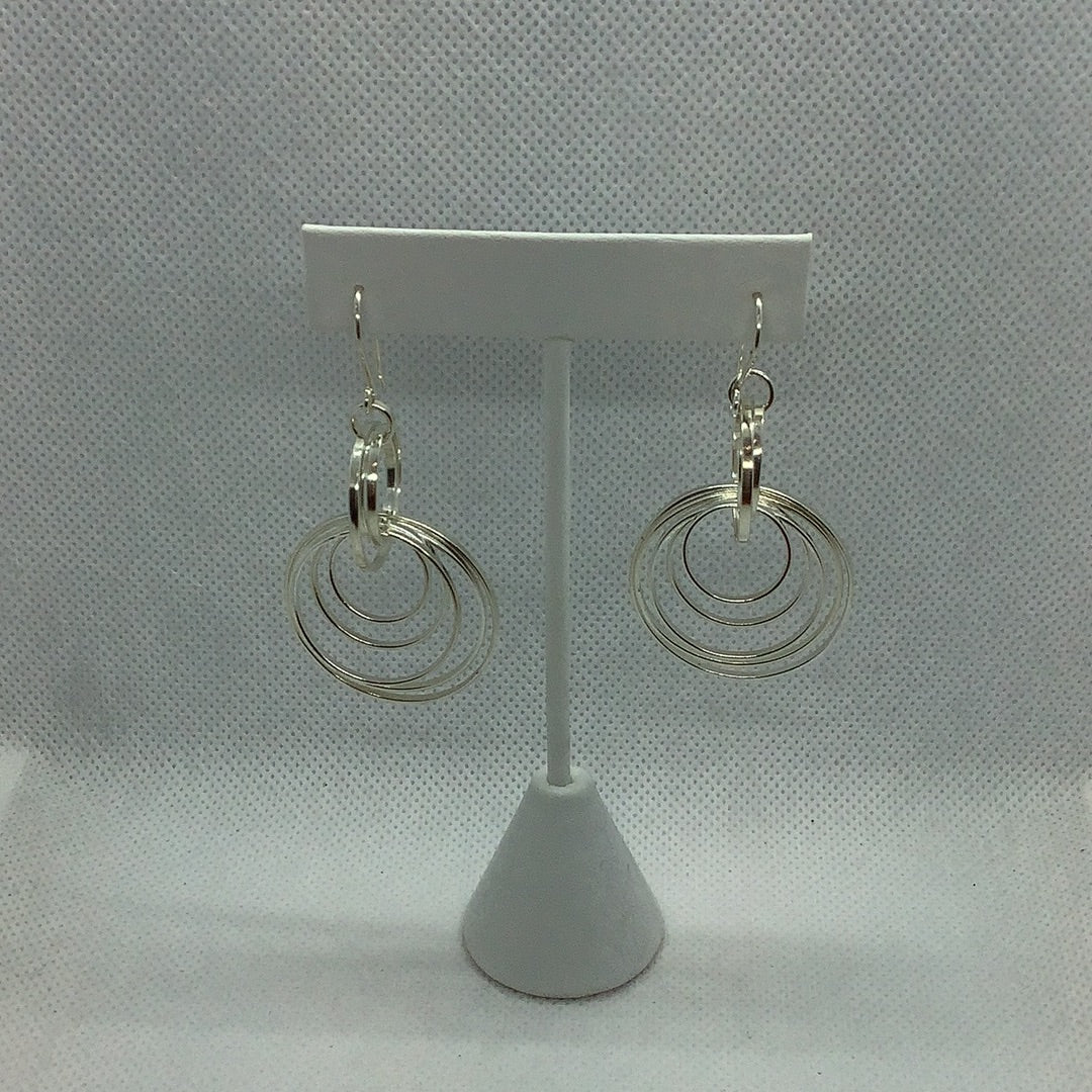 Sterling circle dangle earrings