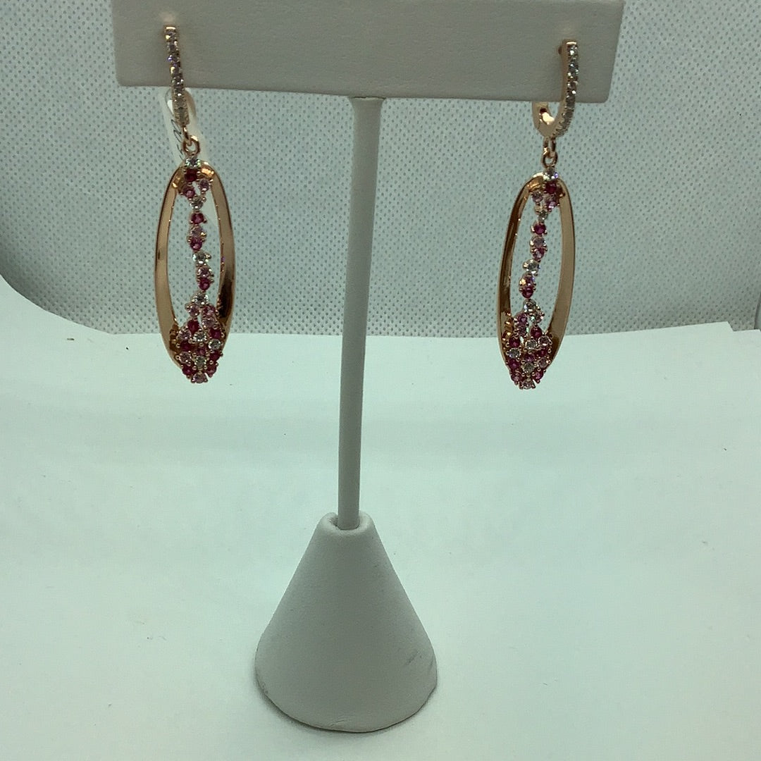 Rose gold over Sterling Drop Earrings