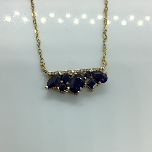 Sapphire and diamond bar pendant