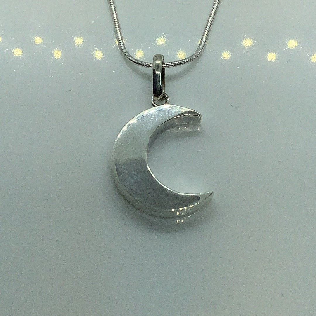 Sterling crescent moon pendant