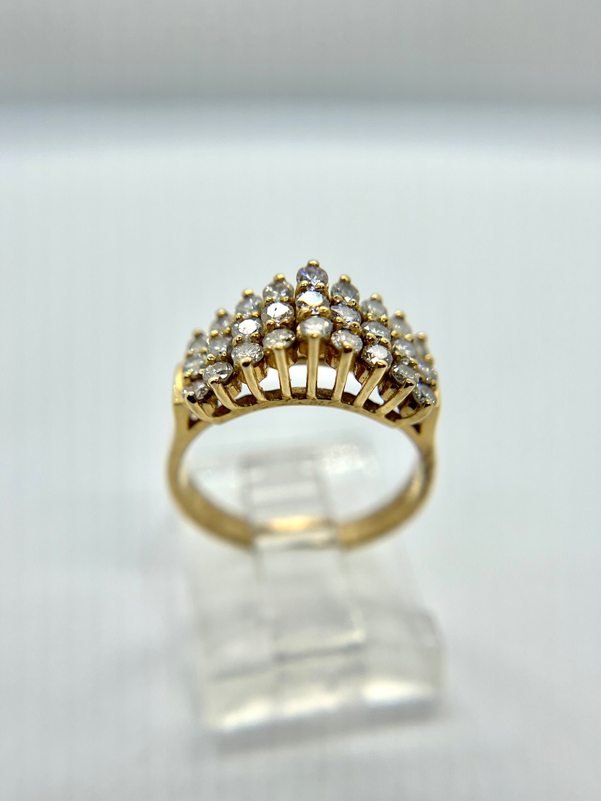 Pyramid cluster diamond best sale ring