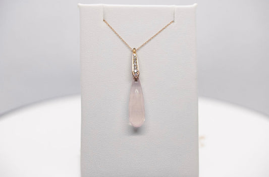 Rose Quartz and Diamond Pendant