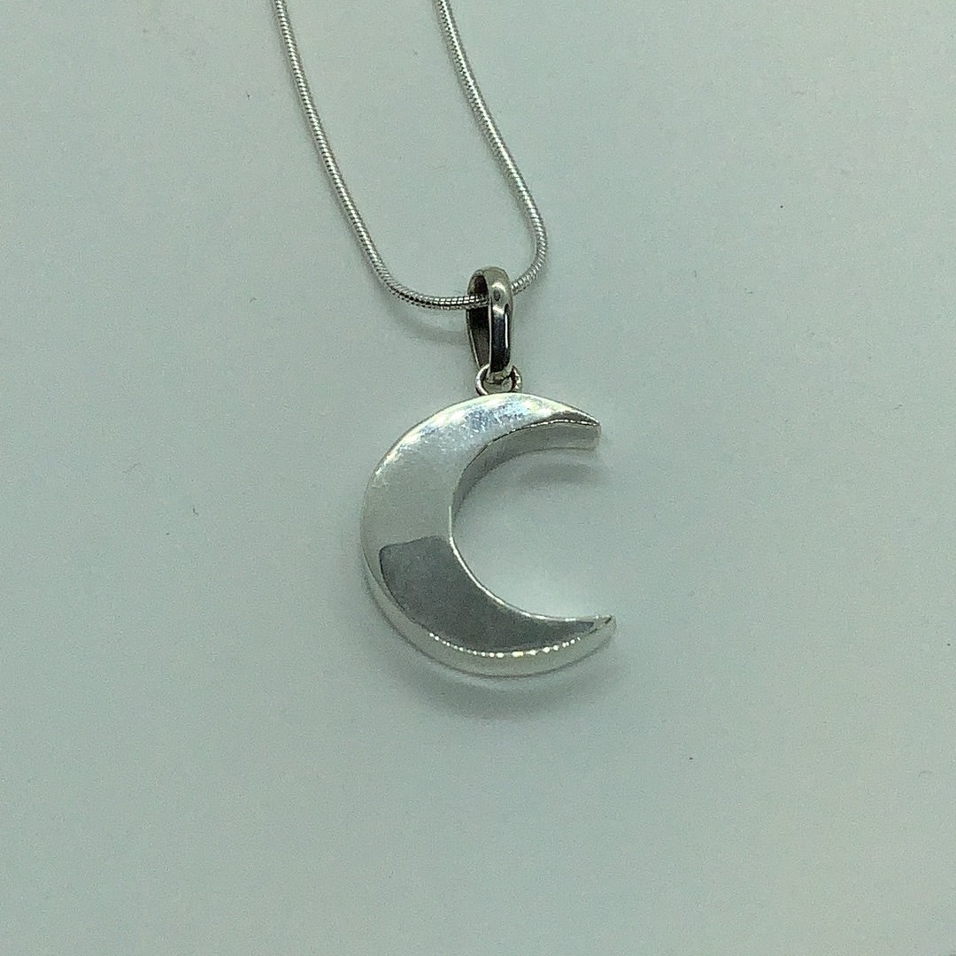 Sterling crescent moon pendant